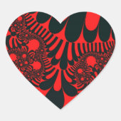 Aangepaste Red Black Mod Heart Stickers (Voorkant)