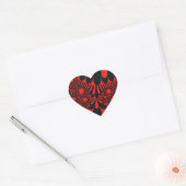 Aangepaste Red Black Mod Heart Stickers (Envelop)