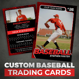 Aangepaste Red & Black Pro Baseball Trading Kaart  Contactkaartje