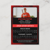 Aangepaste Red & Black Pro Baseball Trading Kaart Contactkaartje (Achterkant)