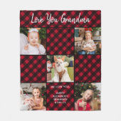 Aangepaste Red Buffalo Plays Family Holiday 5 Phot Fleece Deken (Voorkant)