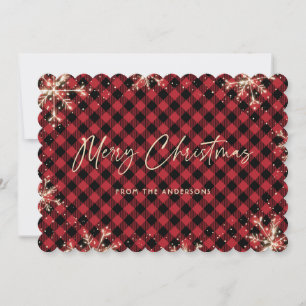 Aangepaste Red Buffalo Pset Gold-kerstkaarten Feestdagenkaart