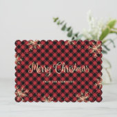 Aangepaste Red Buffalo Pset Gold-kerstkaarten Feestdagenkaart (Staand voorkant)