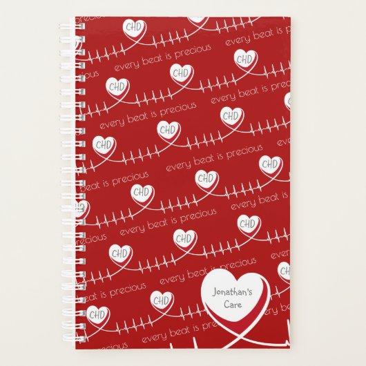 Aangepaste Red CHD Heart Care Planner (Voorkant)