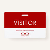 Aangepaste Red Company Logo Visitor Badge (Achterkant)