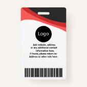 aangepaste Red company werknemer Foto, Logo, stree Badge (Achterkant)