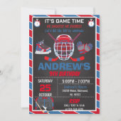 Aangepaste RED Eenvoudige Hockey Verjaardag Uitnod Kaart (Voorkant)