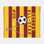 Aangepaste Red- en Gold-SOCCER Blanket Fleece Deken (Voorkant (Horizontaal))