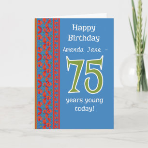 Aangepaste Red Field Poppies 75th Birthday Card Kaart