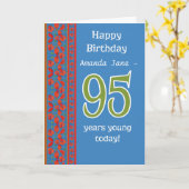 Aangepaste Red Field Poppies 95th Birthday Kaart (Gele Bloem)