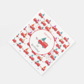 Aangepaste Red Fire Truck Party Pattern Birthday Servet (Hoek)