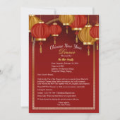 Aangepaste Red Happy Chinees nieuwjaarsdiner Kaart (Voorkant)