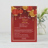 Aangepaste Red Happy Chinees nieuwjaarsdiner Kaart (Staand voorkant)