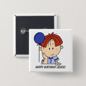 Aangepaste Red Hazard Boy Birthday Button (Voorkant /achterkant)