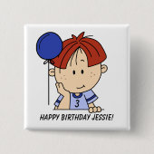 Aangepaste Red Hazard Boy Birthday Button (Voorkant)