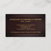 Aangepaste Red Maroon Gold Automotive Professional Visitekaartje (Achterkant)