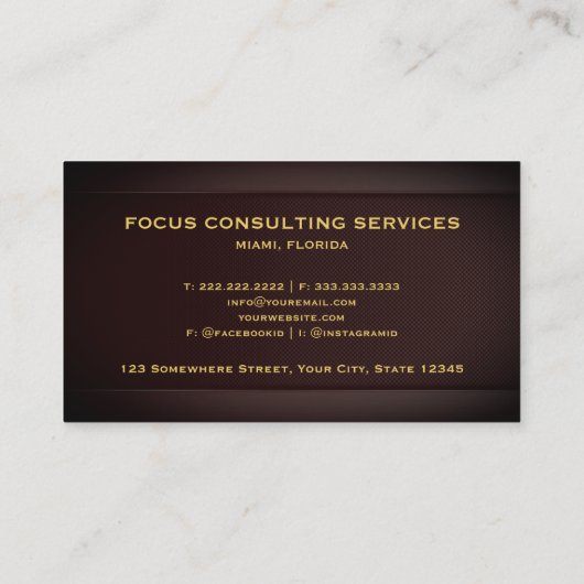 Aangepaste Red Maroon Gold Consulting Professional Visitekaartje (Achterkant)