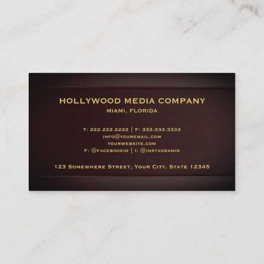 Aangepaste Red Maroon Gold Creative Media Professi Visitekaartje (Achterkant)