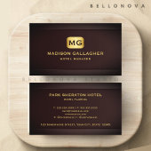 Aangepaste Red Maroon Gold Hospitality Professiona Visitekaartje