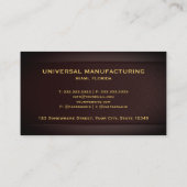Aangepaste Red Maroon Gold Manufacturing Professio Visitekaartje (Achterkant)