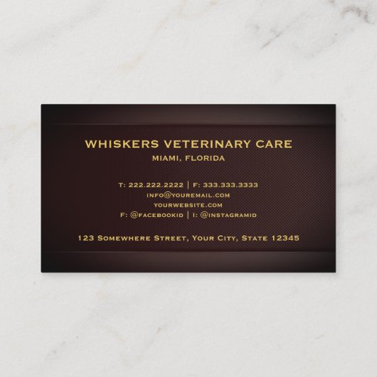 Aangepaste Red Maroon Gold Pet Services Profession Visitekaartje (Achterkant)