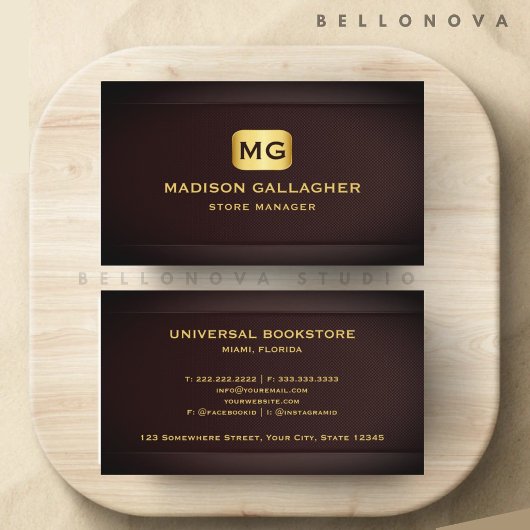 Aangepaste Red Maroon Gold Retail Shop Professione Visitekaartje