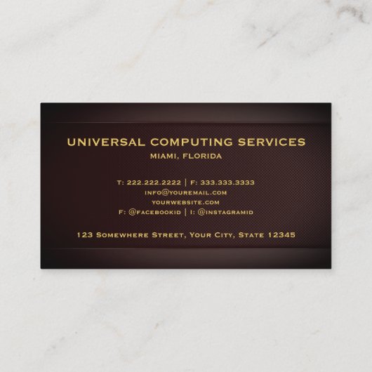 Aangepaste Red Maroon Gold Technology Professional Visitekaartje (Achterkant)