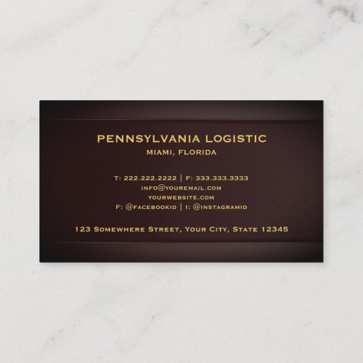 Aangepaste Red Maroon Gold Transportation Professi Visitekaartje (Achterkant)