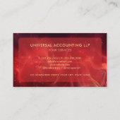 Aangepaste Red Maroon Space Cosmos Professional Visitekaartje (Achterkant)