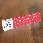 Aangepaste Red Modern minimalistische zakelijke Lo Naambordje (Zijkant)