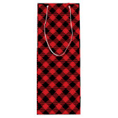 Aangepaste Red Plaid geschenktas, gepersonaliseerd Wijn Cadeautas (Achterkant)