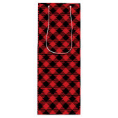 Aangepaste Red Plaid geschenktas, gepersonaliseerd Wijn Cadeautas (Voorkant)