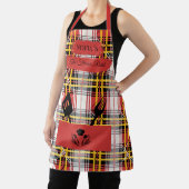Aangepaste Red Plaid Schort met Black Cooking Uten (Insitu)