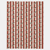 Aangepaste Red Stripe Duitse Herder Pet Naam Fleece Deken (Voorkant)