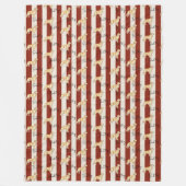 Aangepaste Red Stripe Golden Retriever Pet Name Fleece Deken (Voorkant)
