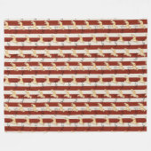 Aangepaste Red Stripe Golden Retriever Pet Name Fleece Deken (Voorkant (Horizontaal))