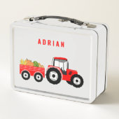 Aangepaste Red Tractor Truck Boerderij School (Achterkant)