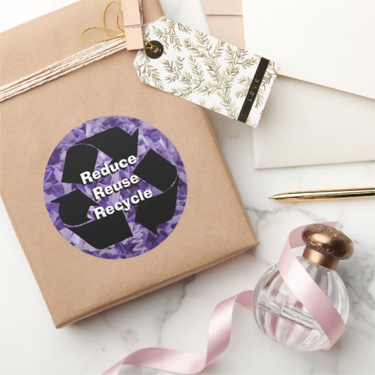 Aangepaste reductie, hergebruik, Recyclen Mobile L Ronde Sticker (Geschenken)