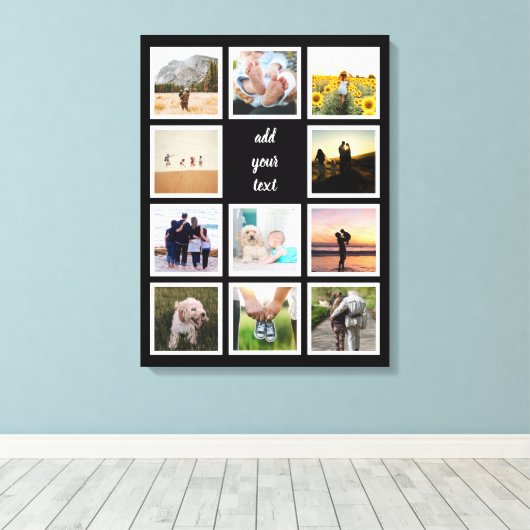 Aangepaste reeks 11 Foto Aangepast collage Canvas Afdruk (Insitu (Houten vloer))