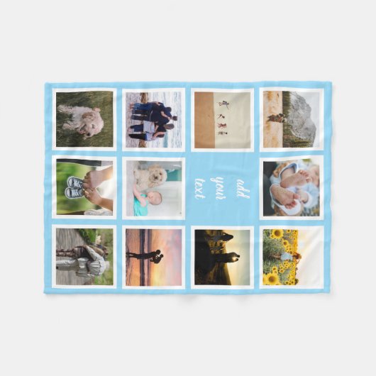 Aangepaste reeks 11 Foto Aangepast collage Fleece Deken (Voorkant (Horizontaal))