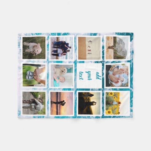 Aangepaste reeks 11 Foto Aangepast collage Fleece Deken (Voorkant (Horizontaal))
