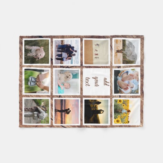 Aangepaste reeks 11 Foto Aangepast collage Fleece Deken (Voorkant (Horizontaal))
