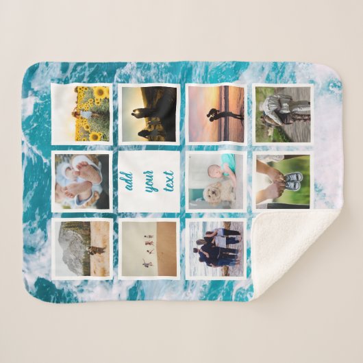 Aangepaste reeks 11 Foto Aangepast collage Sherpa Deken (Voorkant (horizontaal))