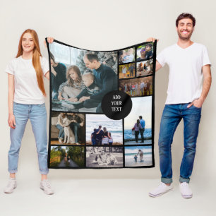 Aangepaste reeks 12 fotocollage fleece deken