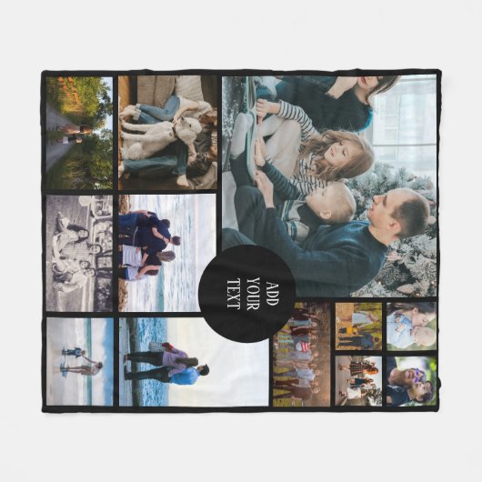 Aangepaste reeks 12 fotocollage fleece deken (Voorkant (Horizontaal))