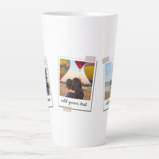 Aangepaste reeks 3 Foto Aangepast collage Latte Mok (Voorkant)