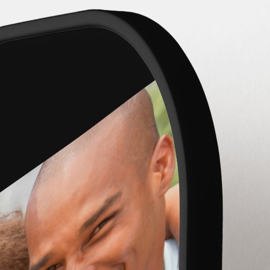 Aangepaste reeks 3 Foto Collage Trendy Black Pickleball Paddle (Links Detail)