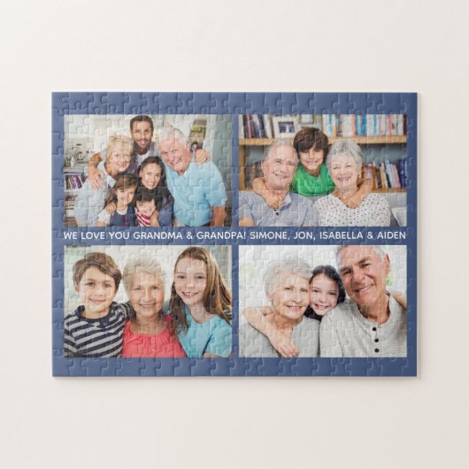 Aangepaste reeks 4 Fotocollage Aangepaste tekst en Legpuzzel (Horizontaal)