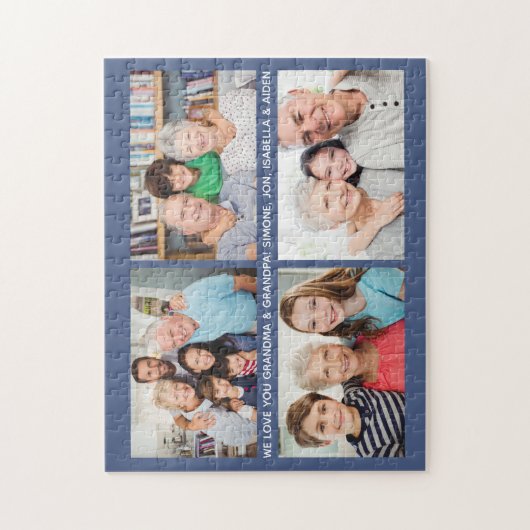 Aangepaste reeks 4 Fotocollage Aangepaste tekst en Legpuzzel (Verticaal)