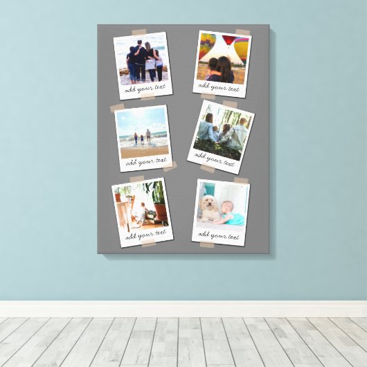 Aangepaste reeks 6 Foto Aangepast collage Canvas Afdruk (Insitu (Houten vloer))